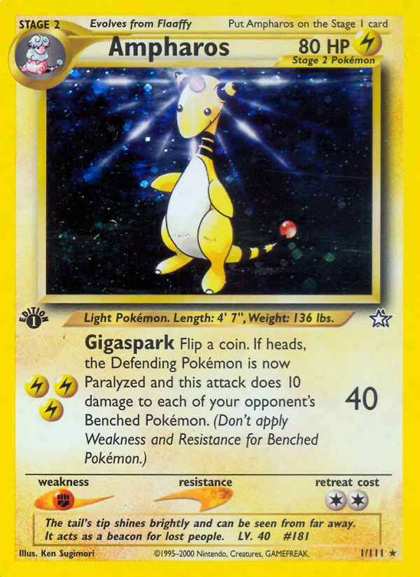 Ampharos (1/111) [Neo Genesis 1st Edition] | Exor Games New Glasgow