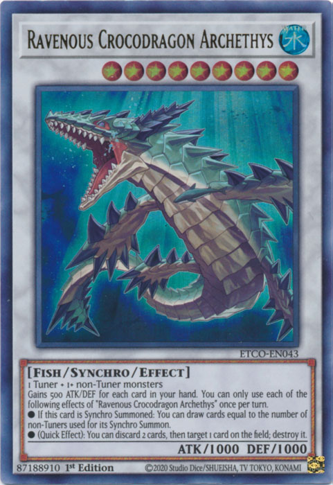 Ravenous Crocodragon Archethys [ETCO-EN043] Ultra Rare | Exor Games New Glasgow