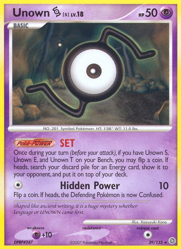 Unown S (39/132) [Diamond & Pearl: Secret Wonders] | Exor Games New Glasgow