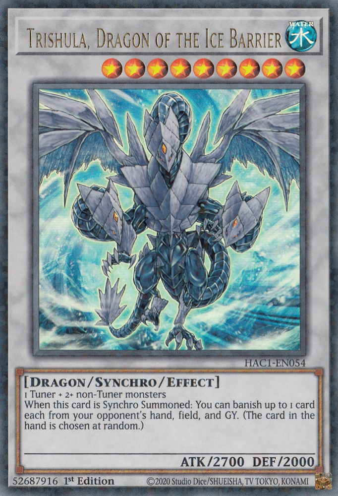 Trishula, Dragon of the Ice Barrier (Duel Terminal) [HAC1-EN054] Parallel Rare | Exor Games New Glasgow