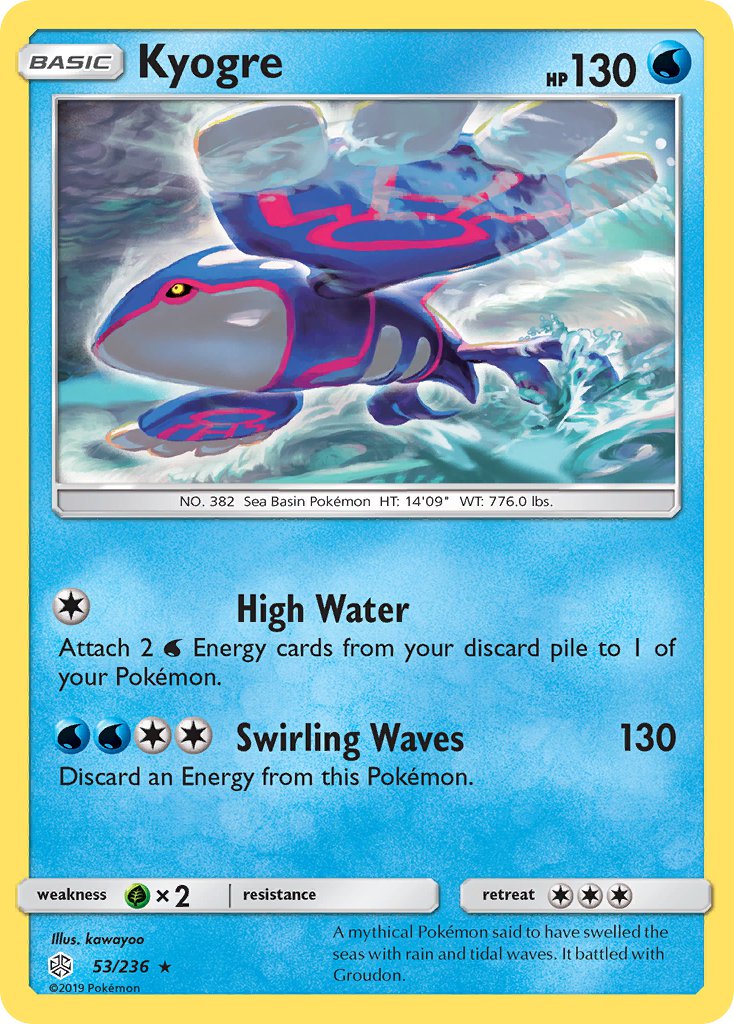 Kyogre (53/236) (Cracked Ice Holo) (Theme Deck Exclusive) [Sun & Moon: Cosmic Eclipse] | Exor Games New Glasgow