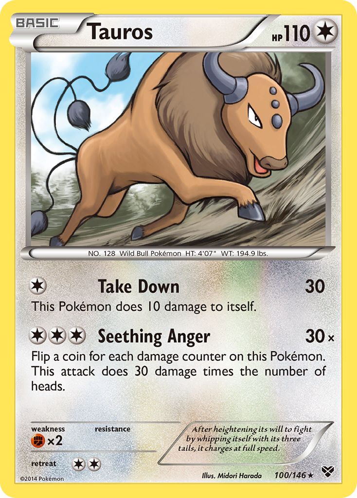 Tauros (100/146) [XY: Base Set] | Exor Games New Glasgow