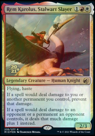 Rem Karolus, Stalwart Slayer [Innistrad: Midnight Hunt Prerelease Promos] | Exor Games New Glasgow