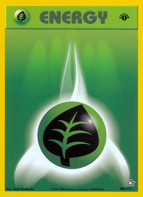 Grass Energy (108/111) [Neo Genesis 1st Edition] | Exor Games New Glasgow