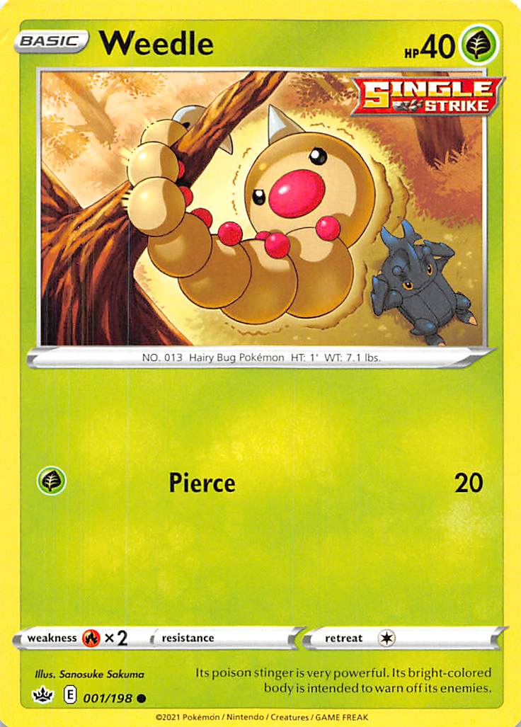 Weedle (001/198) [Sword & Shield: Chilling Reign] | Exor Games New Glasgow