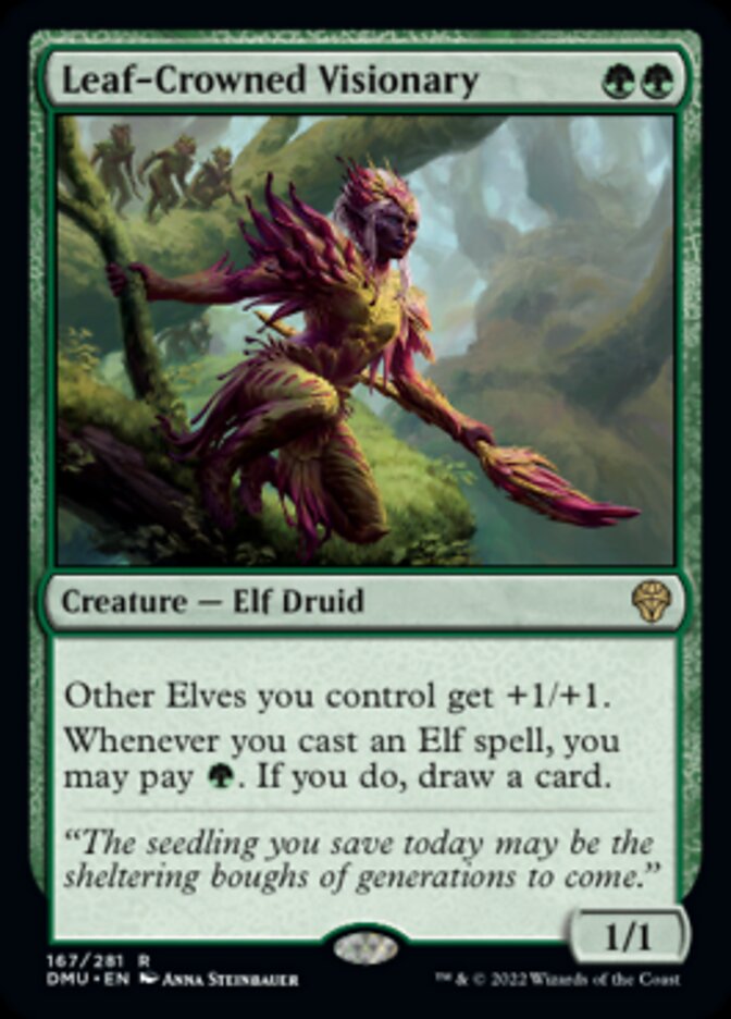 Leaf-Crowned Visionary [Dominaria United] | Exor Games New Glasgow