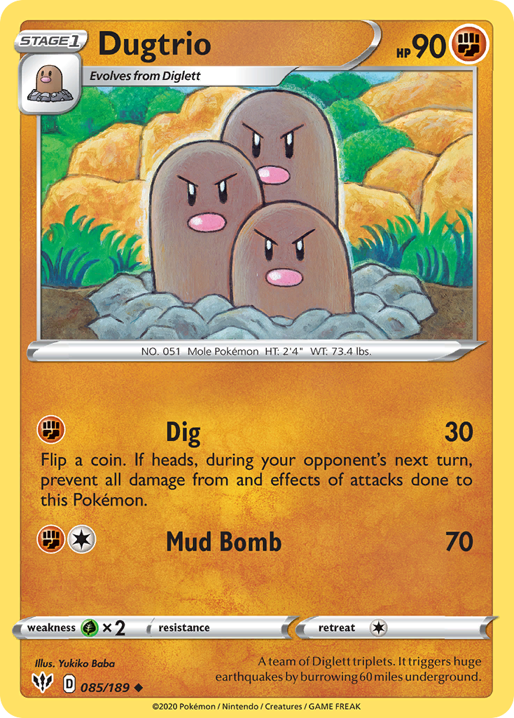 Dugtrio (085/189) [Sword & Shield: Darkness Ablaze] | Exor Games New Glasgow