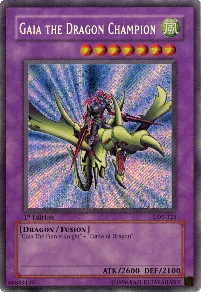 Gaia the Dragon Champion [LOB-125] Secret Rare | Exor Games New Glasgow