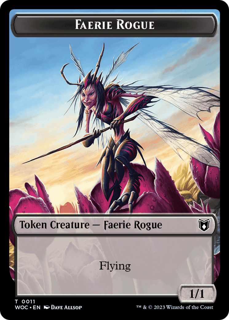 Faerie Rogue // Pirate (0011) Double-Sided Token [Wilds of Eldraine Commander Tokens] | Exor Games New Glasgow