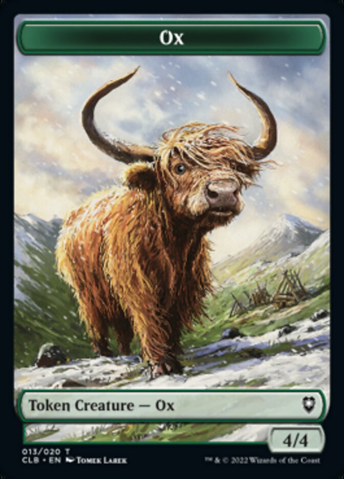 Treasure // Ox Double-sided Token [Commander Legends: Battle for Baldur's Gate Tokens] | Exor Games New Glasgow