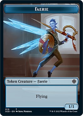 Cat Bird // Faerie Double-Sided Token [Starter Commander Decks] | Exor Games New Glasgow