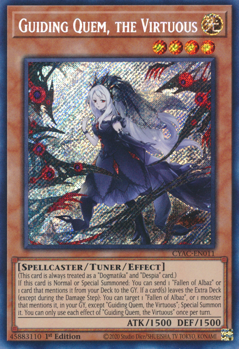 Guiding Quem, the Virtuous [CYAC-EN011] Secret Rare | Exor Games New Glasgow