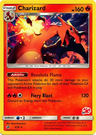 Charizard (3/70) (Charizard Stamp #39) [Battle Academy 2020] | Exor Games New Glasgow