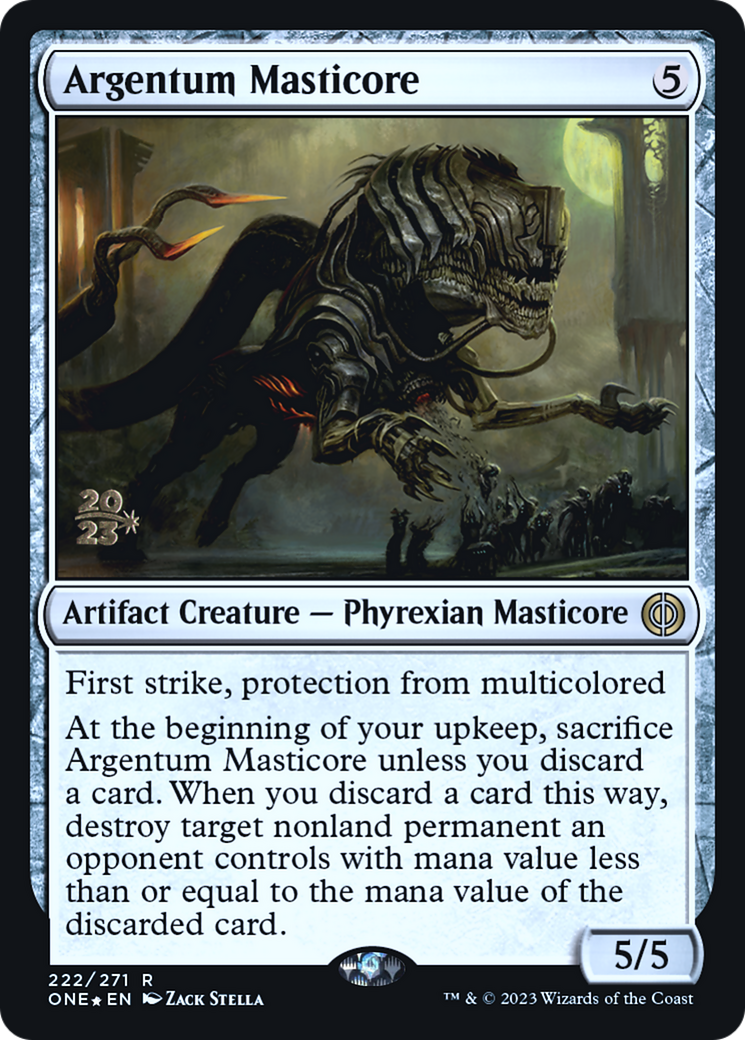 Argentum Masticore [Phyrexia: All Will Be One Prerelease Promos] | Exor Games New Glasgow