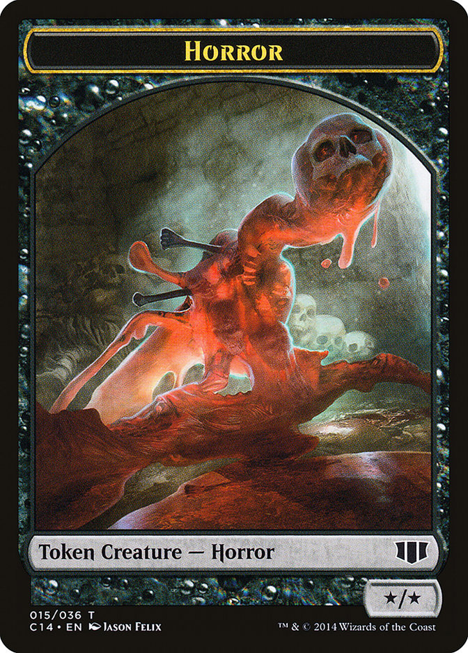 Horror // Zombie (016/036) Double-sided Token [Commander 2014 Tokens] | Exor Games New Glasgow