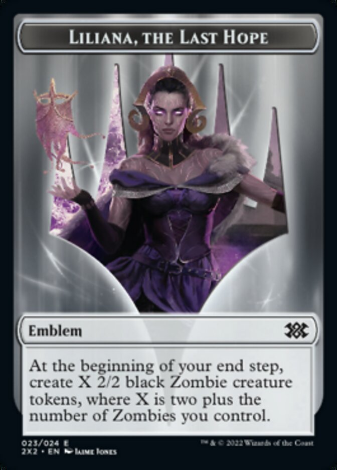 Liliana, the Last Hope Emblem // Spirit Double-sided Token [Double Masters 2022 Tokens] | Exor Games New Glasgow