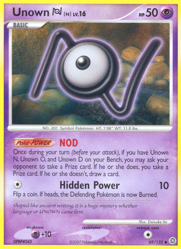 Unown N (69/132) [Diamond & Pearl: Secret Wonders] | Exor Games New Glasgow