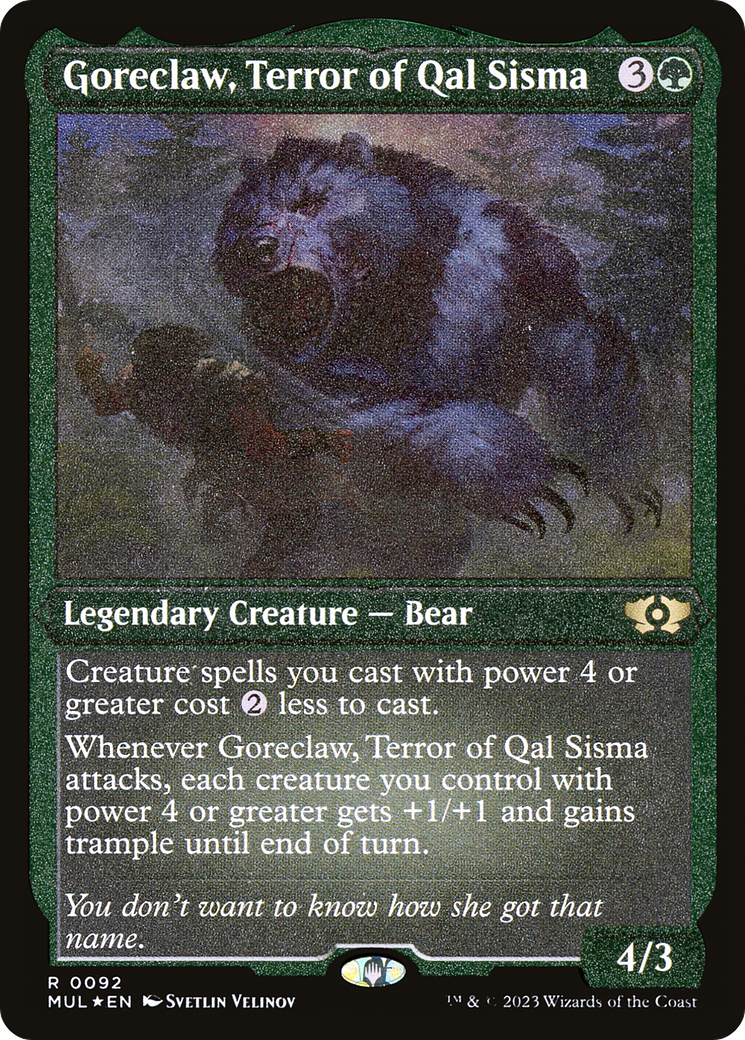 Goreclaw, Terror of Qal Sisma (Foil Etched) [Multiverse Legends] | Exor Games New Glasgow