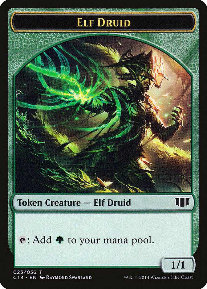 Elf Druid // Beast (020/036) Double-sided Token [Commander 2014 Tokens] | Exor Games New Glasgow