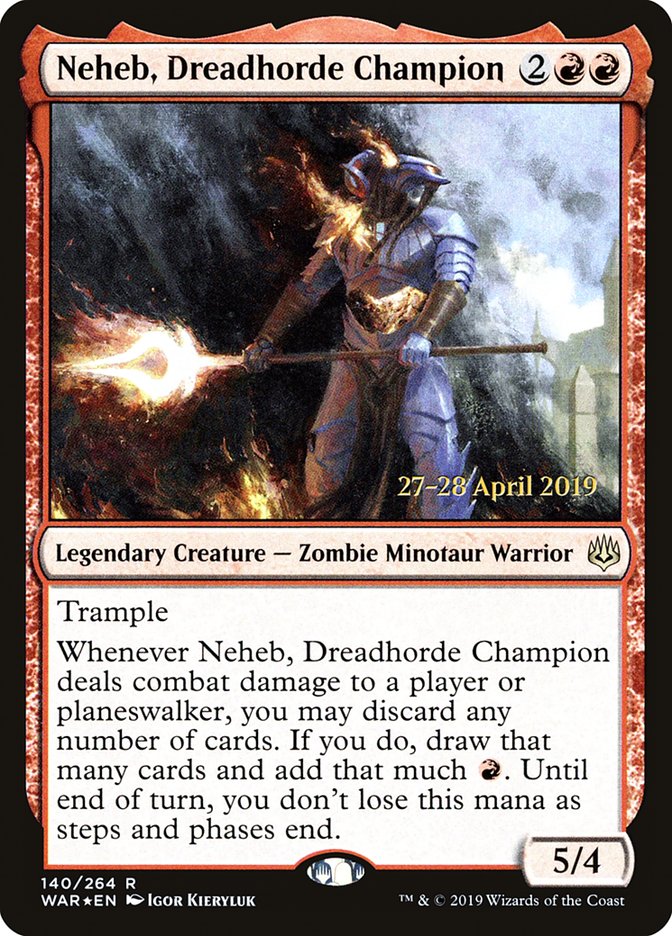 Neheb, Dreadhorde Champion  [War of the Spark Prerelease Promos] | Exor Games New Glasgow