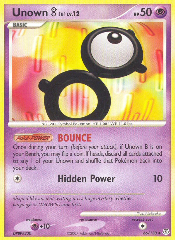 Unown B (66/130) [Diamond & Pearl: Base Set] | Exor Games New Glasgow