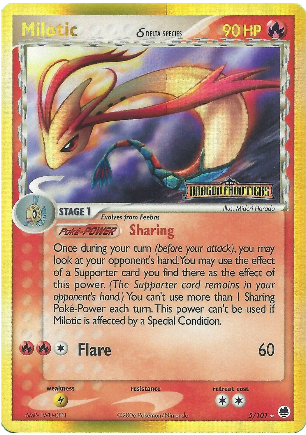 Milotic (5/101) (Delta Species) (Stamped) [EX: Dragon Frontiers] | Exor Games New Glasgow