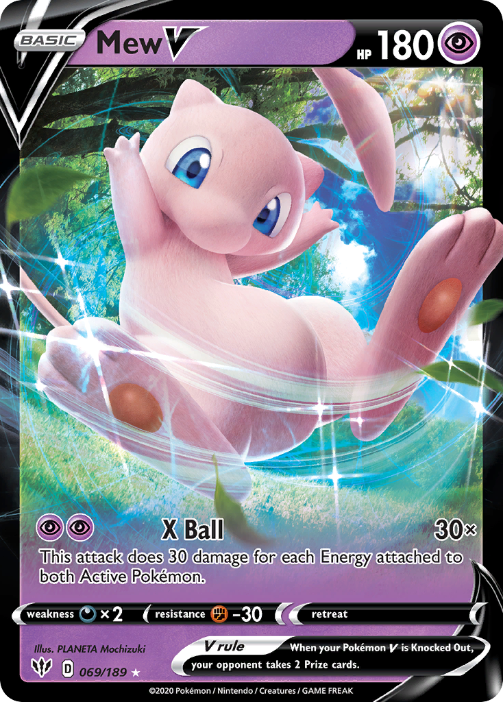 Mew V (069/189) (Jumbo Card) [Sword & Shield: Darkness Ablaze] | Exor Games New Glasgow