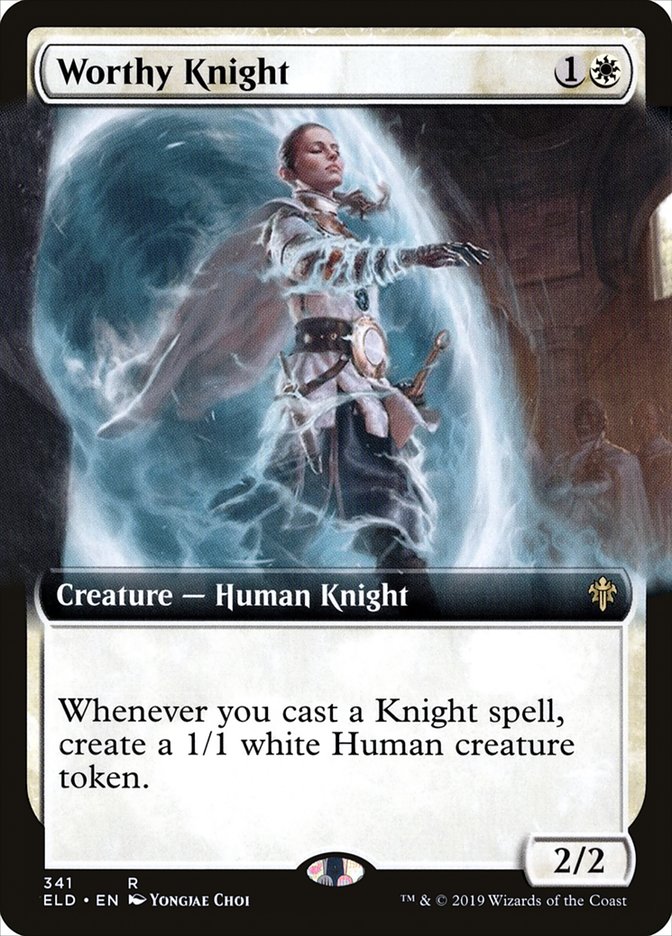 Worthy Knight (Extended Art) [Throne of Eldraine] | Exor Games New Glasgow