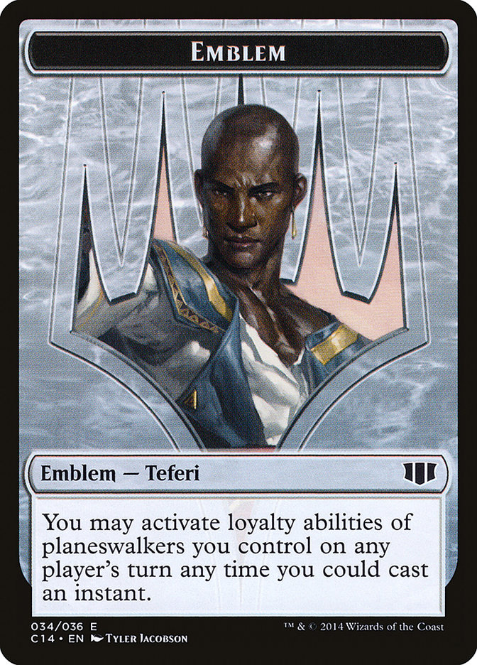 Teferi, Temporal Archmage Emblem // Zombie (011/036) Double-sided Token [Commander 2014 Tokens] | Exor Games New Glasgow