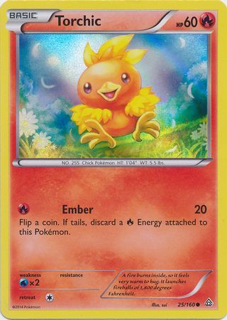 Torchic (25/160) (Sheen Holo) [XY: Primal Clash] | Exor Games New Glasgow