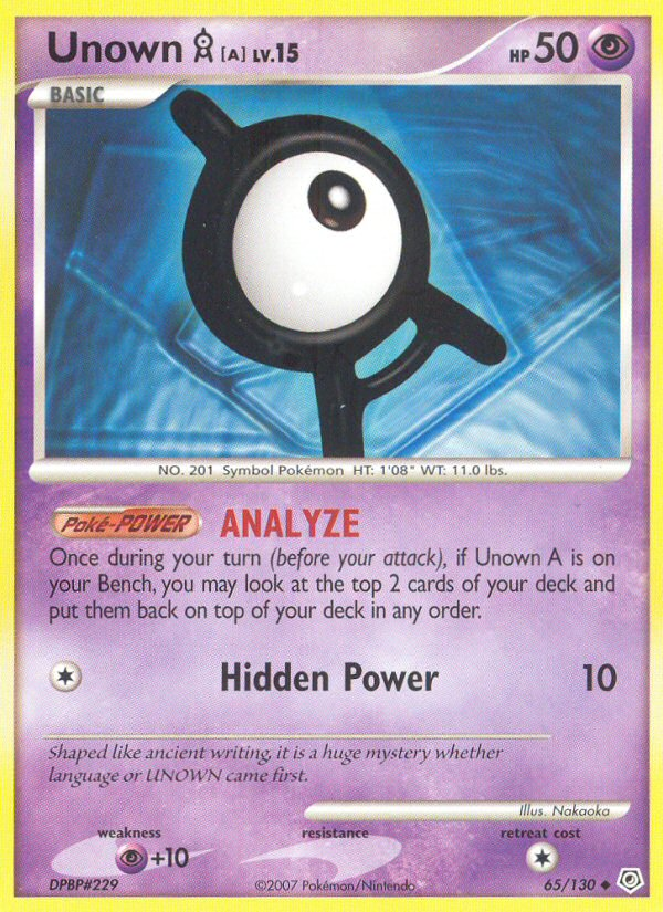 Unown A (65/130) [Diamond & Pearl: Base Set] | Exor Games New Glasgow