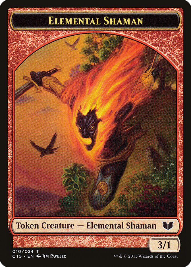 Knight (004) // Elemental Shaman Double-Sided Token [Commander 2015 Tokens] | Exor Games New Glasgow