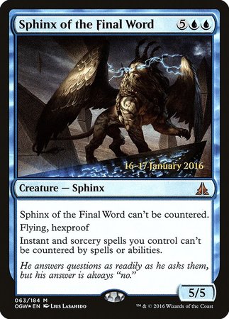 Sphinx of the Final Word [Oath of the Gatewatch Promos] | Exor Games New Glasgow