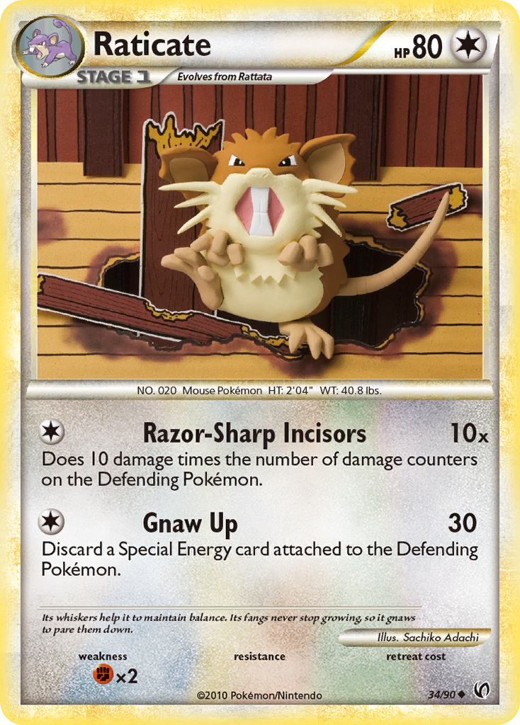 Raticate (34/90) [HeartGold & SoulSilver: Undaunted] | Exor Games New Glasgow