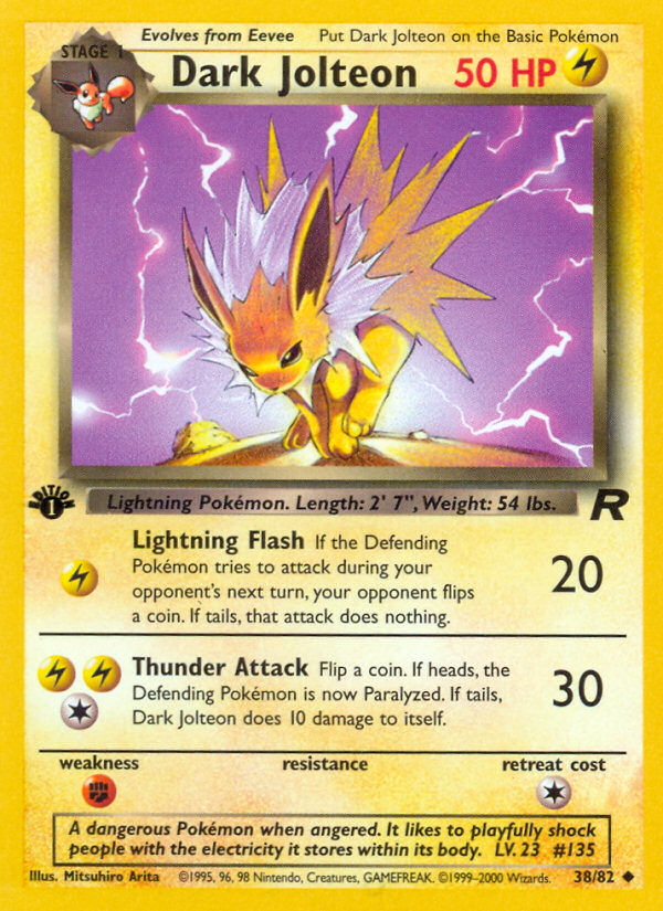 Dark Jolteon (38/82) [Team Rocket 1st Edition] | Exor Games New Glasgow