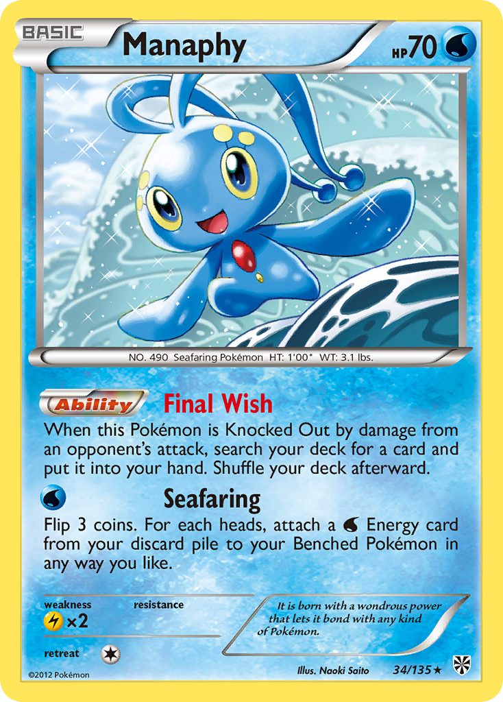 Manaphy (34/135) [Black & White: Plasma Storm] | Exor Games New Glasgow