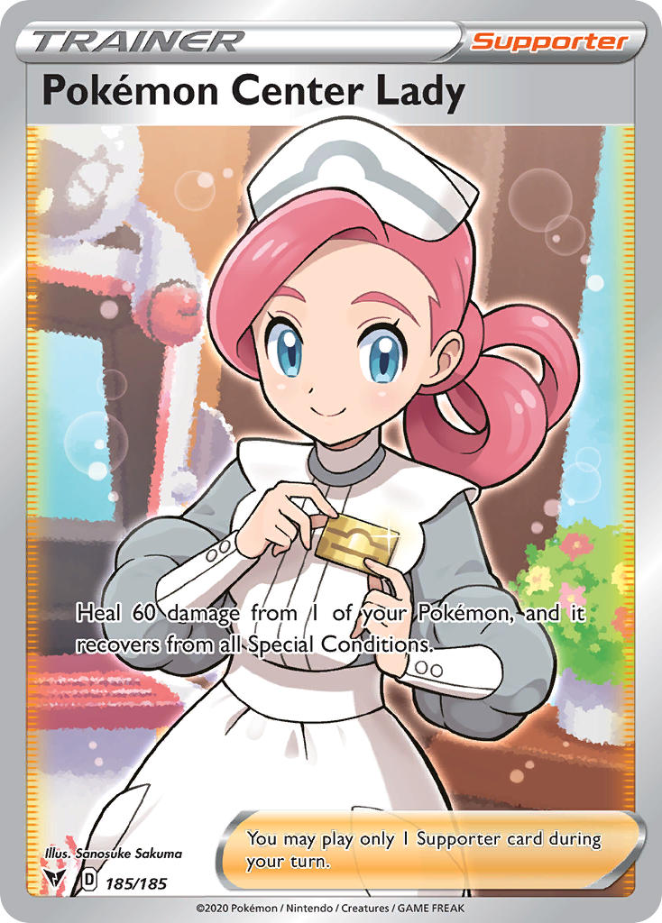 Pokemon Center Lady (185/185) [Sword & Shield: Vivid Voltage] | Exor Games New Glasgow