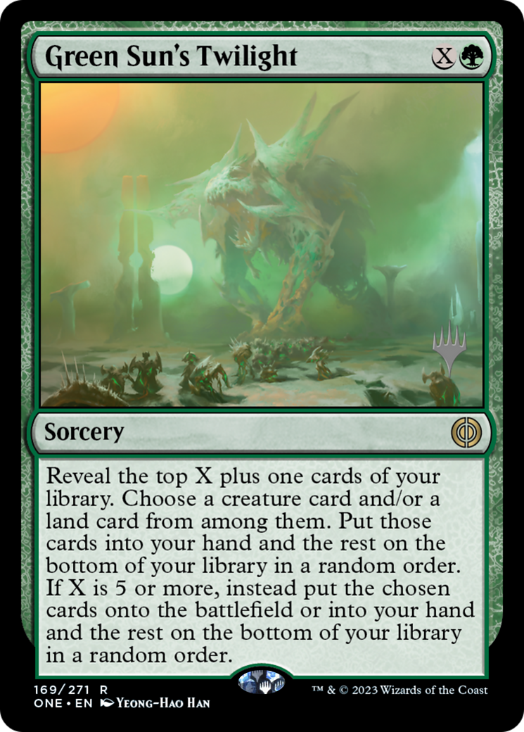 Green Sun's Twilight (Promo Pack) [Phyrexia: All Will Be One Promos] | Exor Games New Glasgow