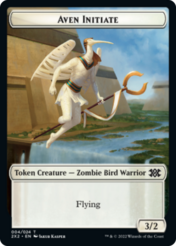 Spider // Aven Initiate Double-sided Token [Double Masters 2022 Tokens] | Exor Games New Glasgow