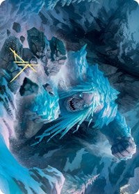 Icehide Troll Art Card (Gold-Stamped Signature) [Kaldheim: Art Series] | Exor Games New Glasgow