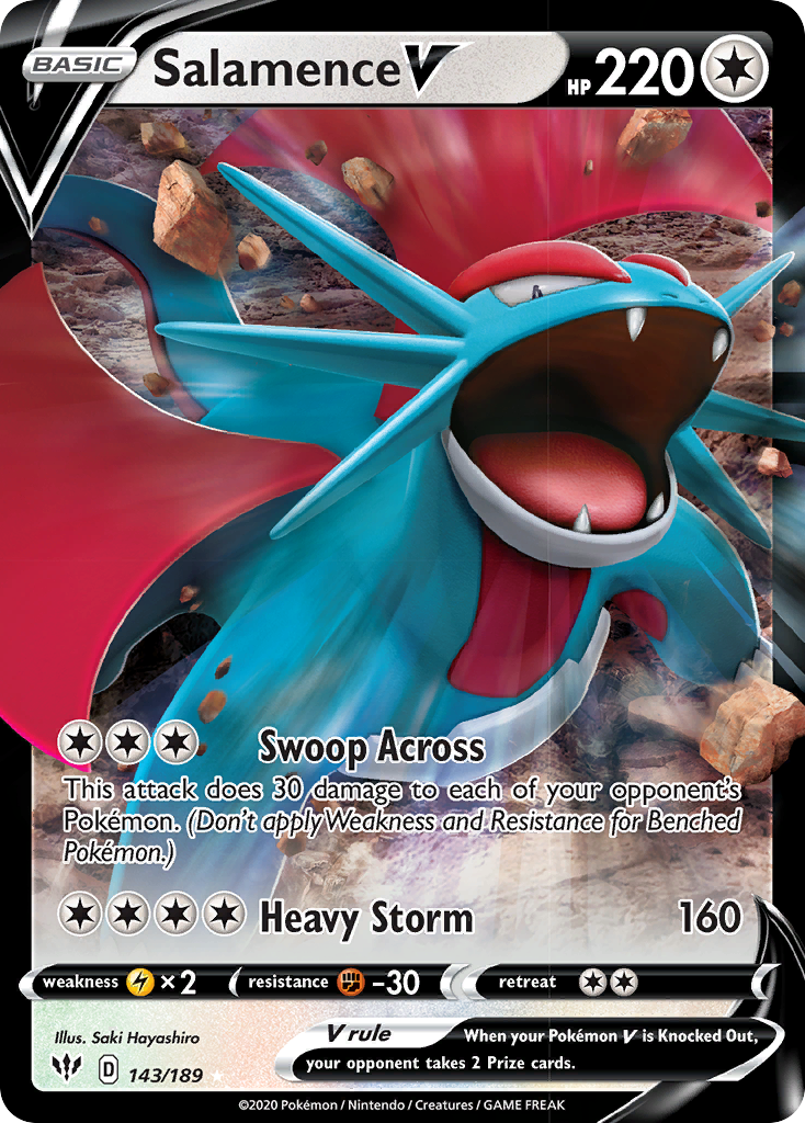 Salamence V (143/189) [Sword & Shield: Darkness Ablaze] | Exor Games New Glasgow