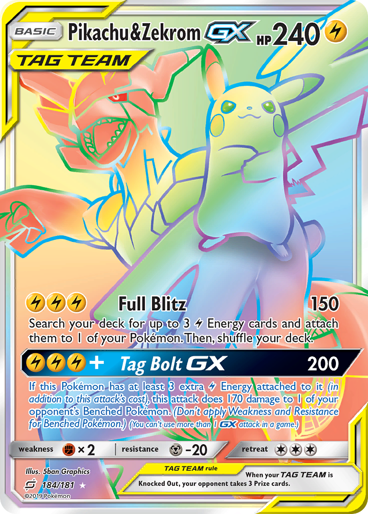 Pikachu & Zekrom GX (184/181) [Sun & Moon: Team Up] | Exor Games New Glasgow