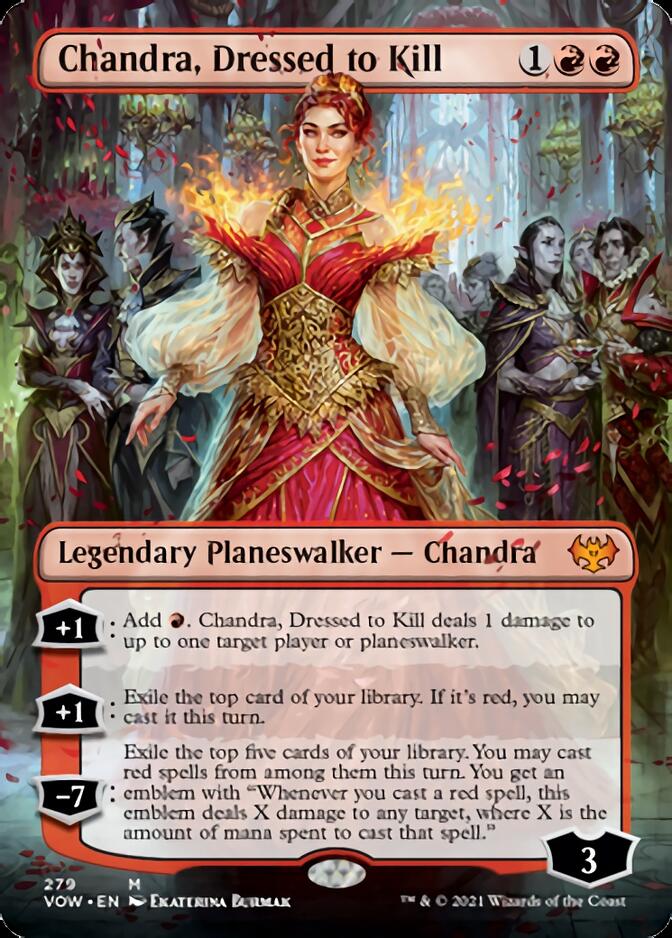 Chandra, Dressed to Kill (Borderless) [Innistrad: Crimson Vow] | Exor Games New Glasgow