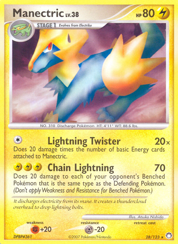 Manectric (28/123) [Diamond & Pearl: Mysterious Treasures] | Exor Games New Glasgow