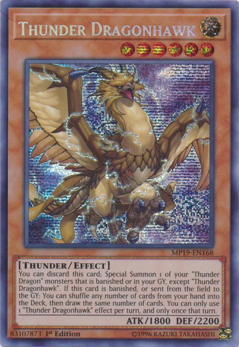 Thunder Dragonhawk [MP19-EN168] Prismatic Secret Rare | Exor Games New Glasgow