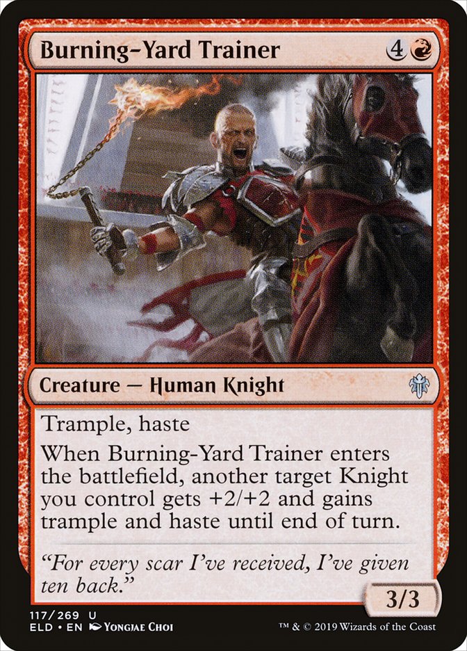 Burning-Yard Trainer [Throne of Eldraine] | Exor Games New Glasgow