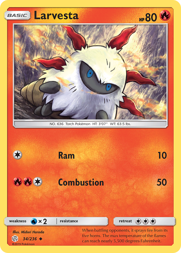 Larvesta (34/236) [Sun & Moon: Cosmic Eclipse] | Exor Games New Glasgow