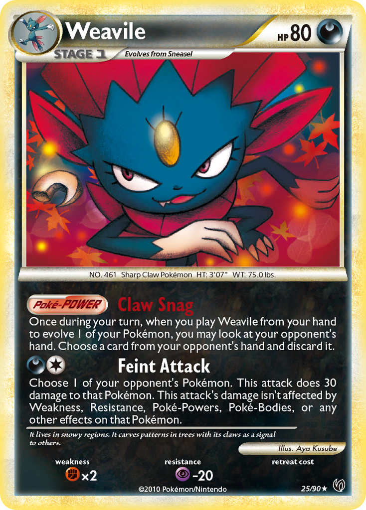 Weavile (25/90) [HeartGold & SoulSilver: Undaunted] | Exor Games New Glasgow