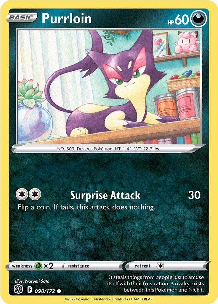 Purrloin (090/172) [Sword & Shield: Brilliant Stars] | Exor Games New Glasgow