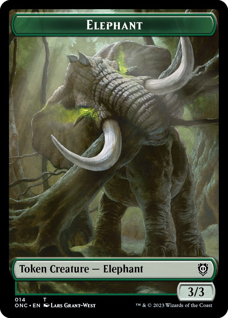 Human Soldier // Elephant Double-Sided Token [Phyrexia: All Will Be One Commander Tokens] | Exor Games New Glasgow